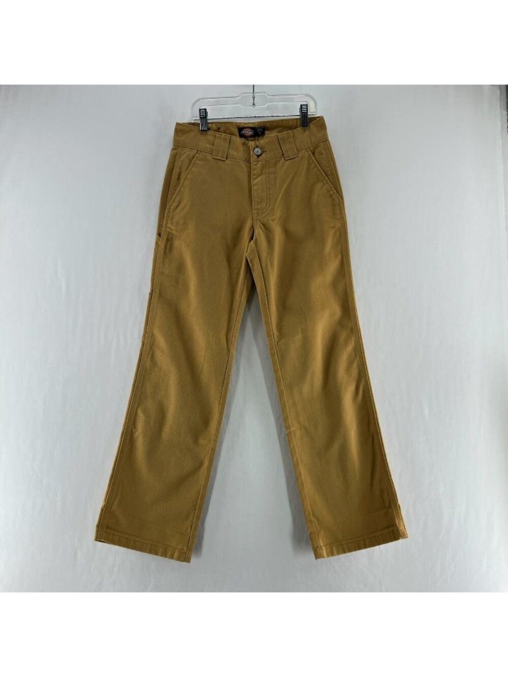 Dickies Carpenter Painter Utility Pants Girls Sz12 Mid Rise Straight Twill Brown